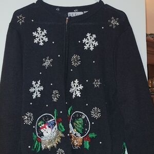 Vintage BP Design Christmas Sweater Womens L Black